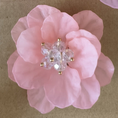A Double flower, headgear, hairpin, acrylic dyed matte multi-petaled flower S066 hand-sewn flower, jewelry accessories - Mixbatch