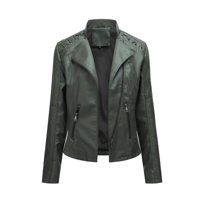 A women's leather jacket
