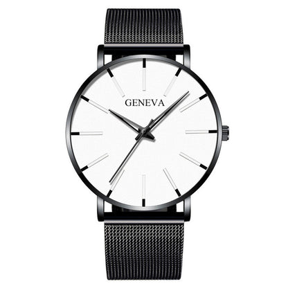 A Geneva Fashion Mesh Strap Watch Men's Watch Colorful Scale Men's Watch Business Quartz Watch Wholesale - Mixbatch
