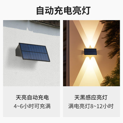 A Super bright solar outdoor wall light Balcony layout Wall washer light Garden decoration Wall waterproof atmosphere Garden light