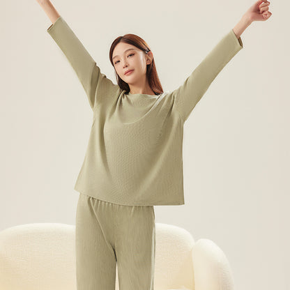 A men's and women's same pajama set