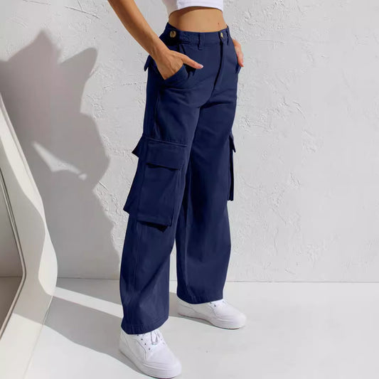 A foreign trade cross-border supply multi-pocket tooling jeans women