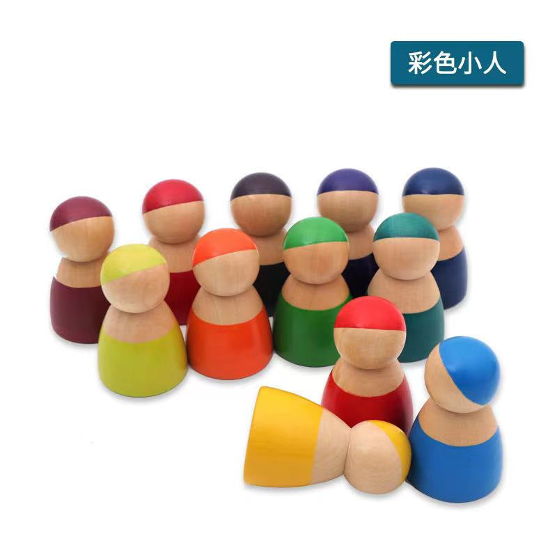 A 12 large rainbow building block arch bridge kindergarten children's educational early education pile tower stacked high doll collage toy