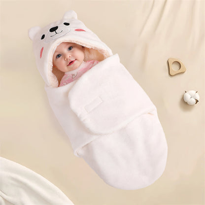 Cross-border newborn baby blanket newborn blanket cartoon spring and autumn winter single baby delivery room thickened swaddle sleeping bag