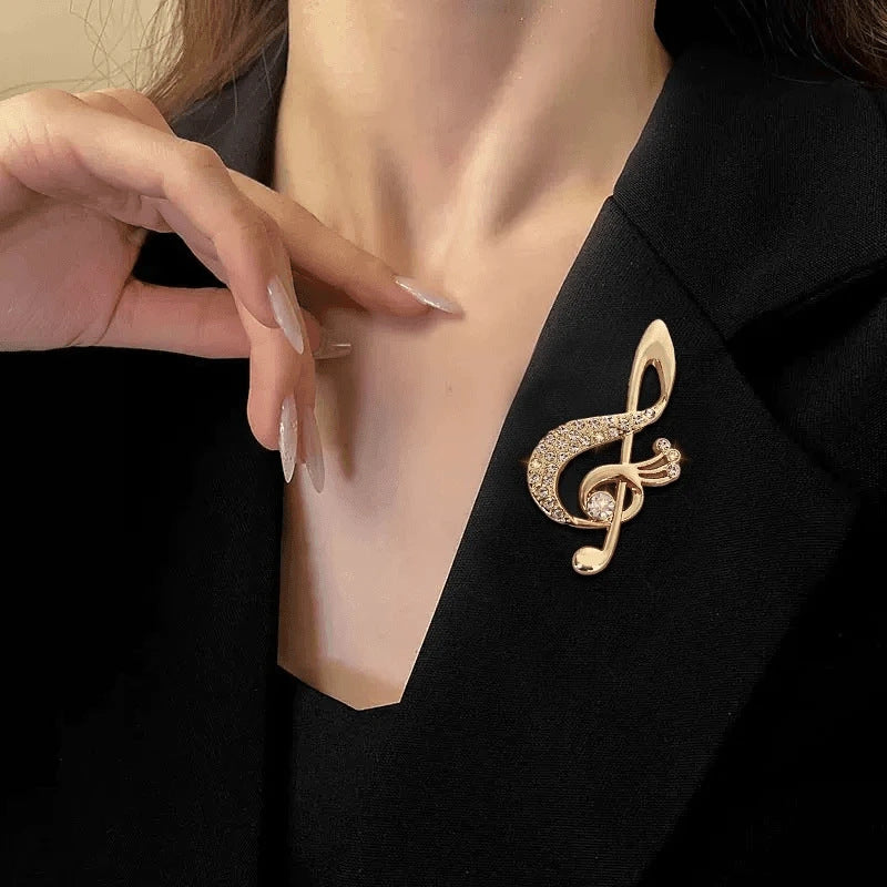 A music note art corsage suit suit brooch personalized musical instrument collar pin creative men and women badge pin accessories - Mixbatch