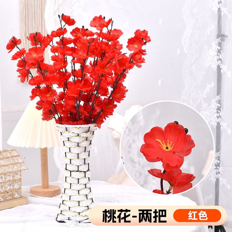 A Simulation Cherry Blossom Branch Cherry Blossom Tree Plastic Peach Blossom Arrangement Wedding Ceiling Decoration Indoor Home Tabletop Ornament