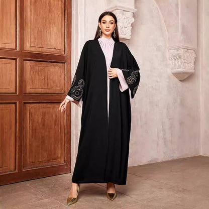 Cross-border women's clothing new Middle East Muslim fashion cardigan Dubai Arab robe bat sleeve elegant dress - Mixbatch