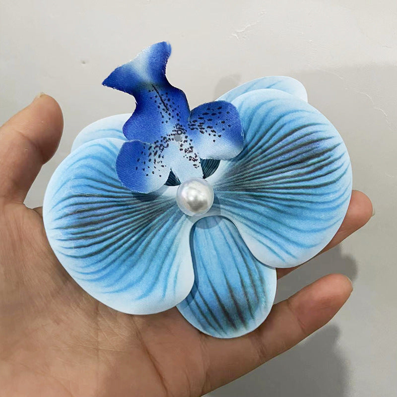 A Super Immortal Phalaenopsis Hairpin Purple Side Flower Hair Accessories Flower Clip Versatile Hairpin Antique Headdress Female Mori