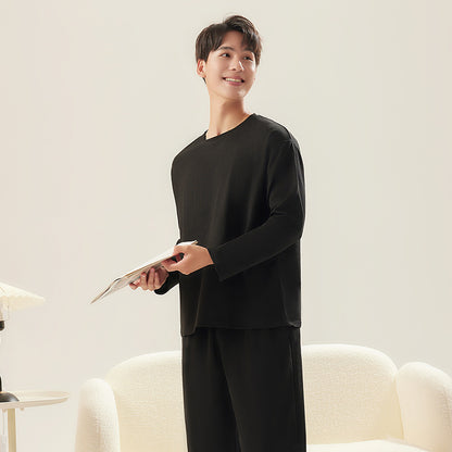 A men's and women's same pajama set