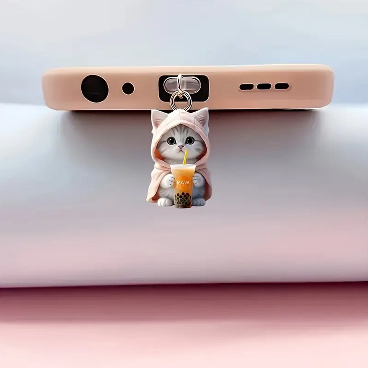 A cross-border new 2D acrylic dust plug is suitable for Apple mobile phone interface, cat is suitable for mobile phone cute explosion