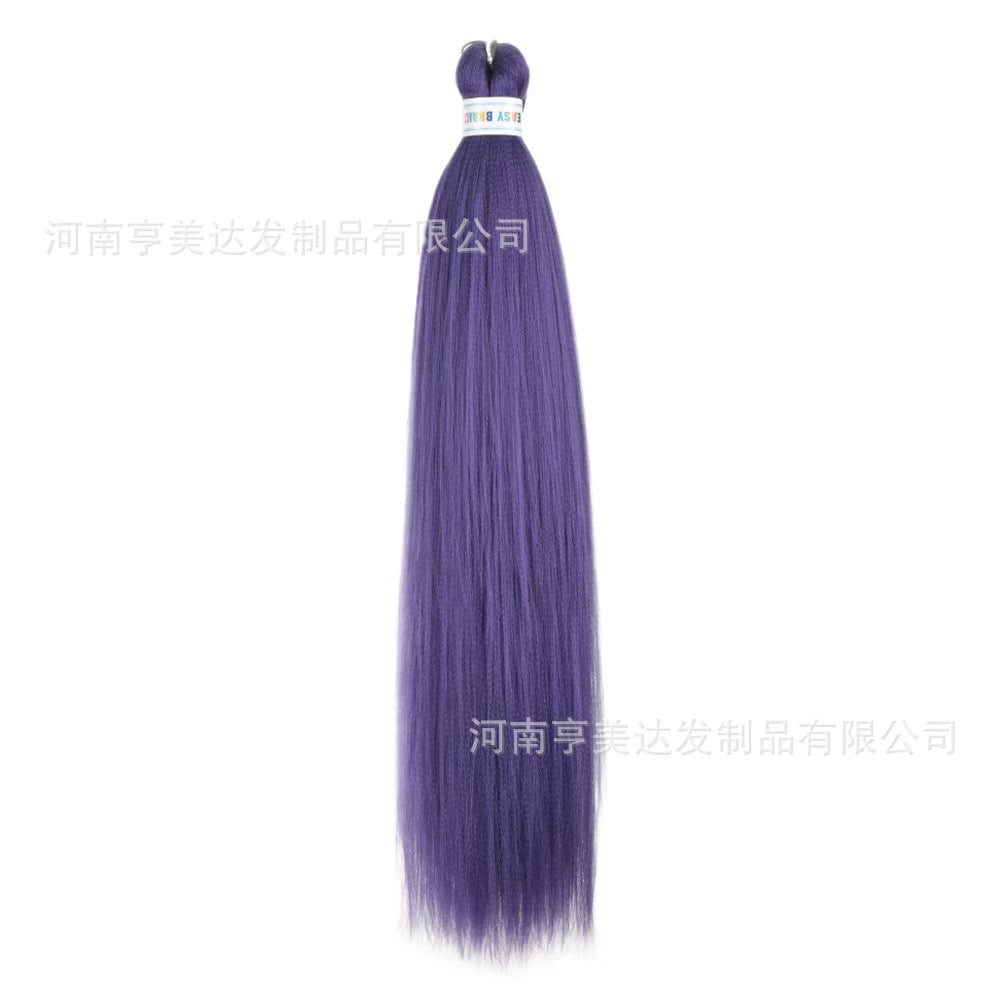 A EZ Color 26inch Women Chemical Fiber Long Straight Hair Large Easy Braided Hair Low Temperature Silk Long Straight Hair Wig - Mixbatch