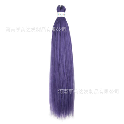 A EZ Color 26inch Women Chemical Fiber Long Straight Hair Large Easy Braided Hair Low Temperature Silk Long Straight Hair Wig - Mixbatch