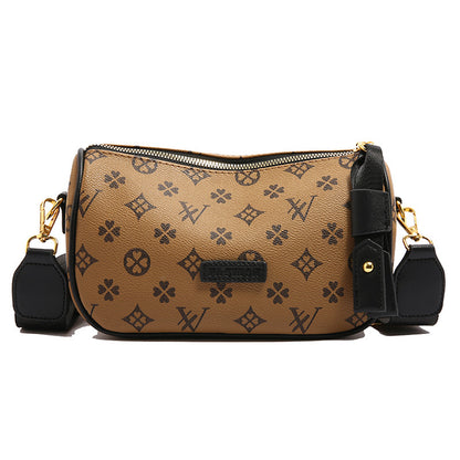 A new cross-border European and American style women's shoulder bag wide shoulder strap dumpling backpack - Mixbatch
