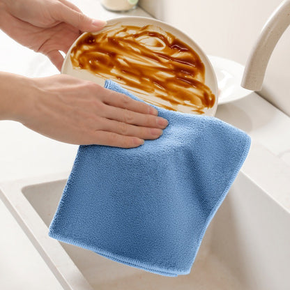 A 350G warp knitted microfiber towel high elastic silk locking edge does not shed hair and does not fade housekeeping cleaning kitchen rag