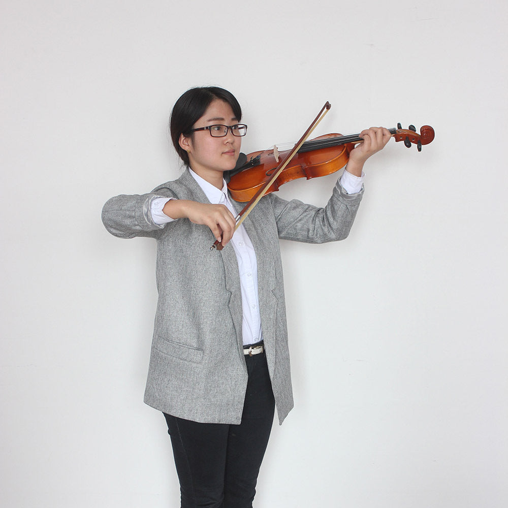A Natural Bright Violin AV-03 Tiger Maple Backplane Solid Wood Violin Beginner Practice Violin