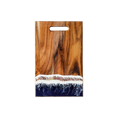 A Wave Resin Cutting Board Epoxy Resin Craft Acacia Wood Cutting Board River Beach Pattern Cooked Food Cutting Board