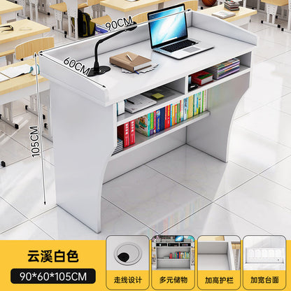 A Classroom podium lectern, and desk