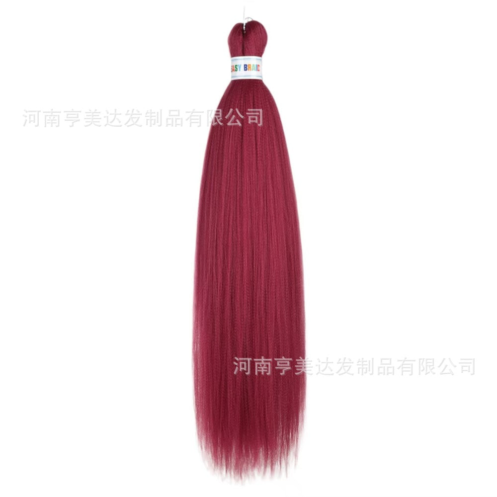 A EZ Color 26inch Women Chemical Fiber Long Straight Hair Large Easy Braided Hair Low Temperature Silk Long Straight Hair Wig