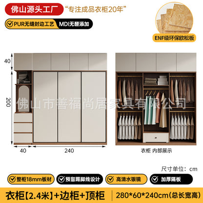 A European pine board wardrobe with melamine finish