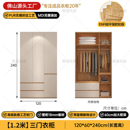 A The solid wood wardrobe with OSB board ENF grade melamine paint finish
