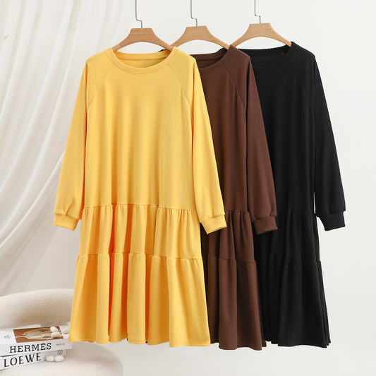 A long-sleeved dress