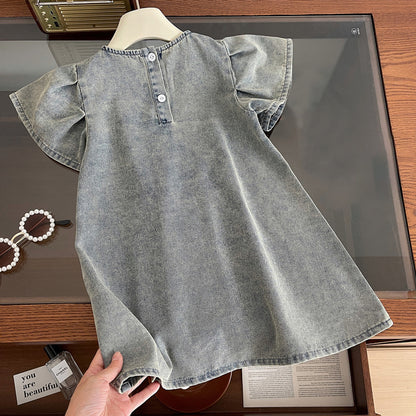 A new children's foreign soft denim skirt little girl fashionable princess skirt - Mixbatch