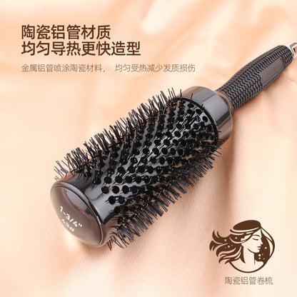 A Non-slip Rubber Handle Ceramic Curling Comb