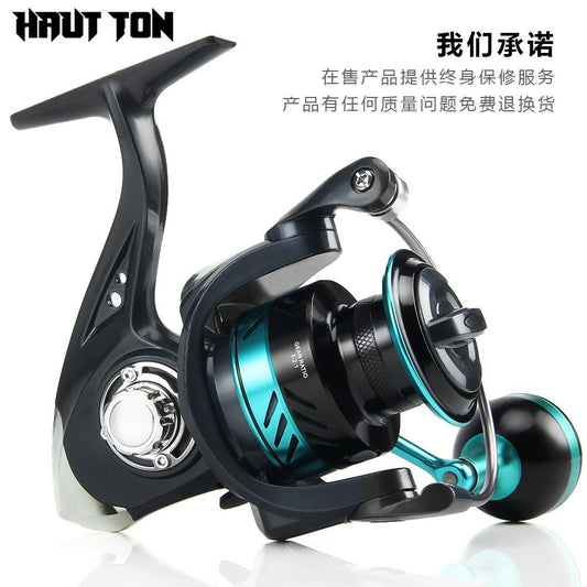 بكرة صيد معدنية سوداء بالكامل، بكرة صيد صغيرة، بكرة صيد لقصبة الصيد البحرية، بكرة صيد كبيرة DK (سمكة وزنها 16 كجم)