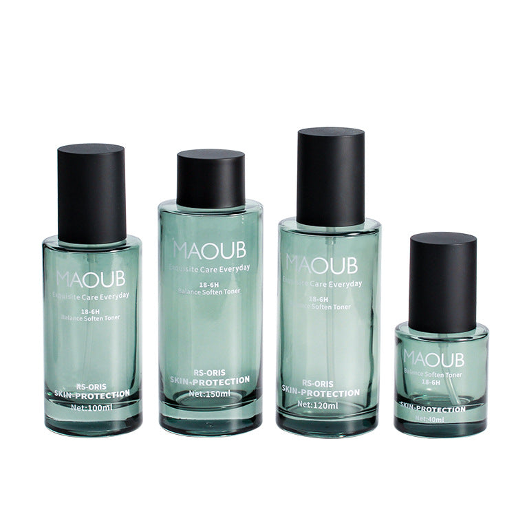 A spot green spot printable spray bottle thick bottom glass cosmetic bottle cream pressure pump lotion bottle - Mixbatch