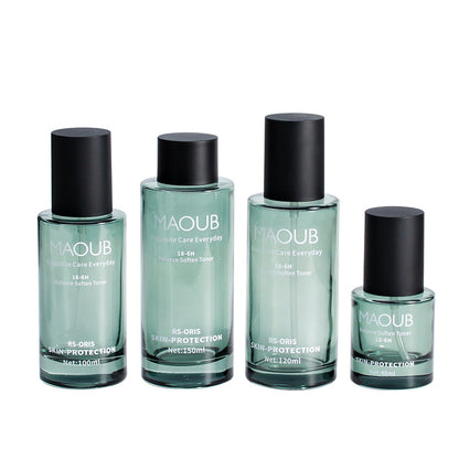 A spot green spot printable spray bottle thick bottom glass cosmetic bottle cream pressure pump lotion bottle - Mixbatch
