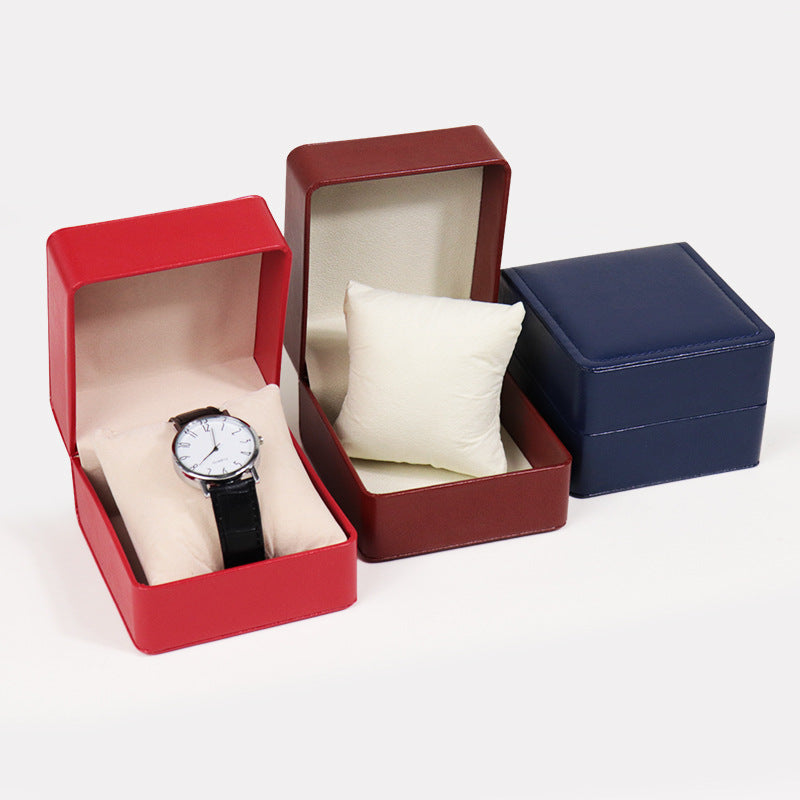 A Spot rounded corner flip pu leather watch box, jewelry packaging box, bracelet box, watch jewelry storage box, jewelry box. - Mixbatch
