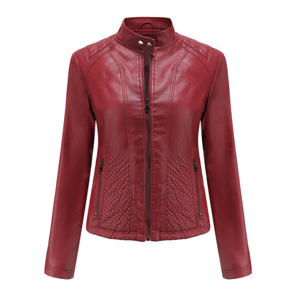 A women's leather jacket