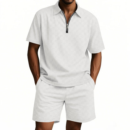 A short-sleeved shorts set