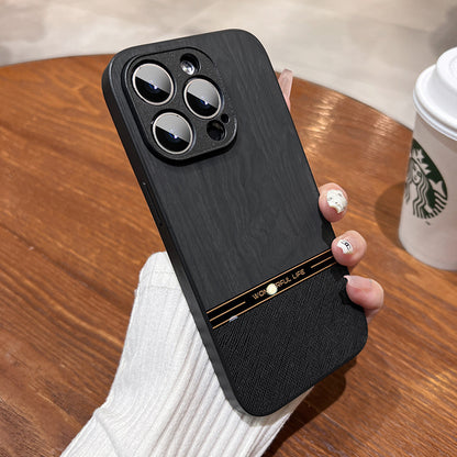 A wood grain mobile phone case
