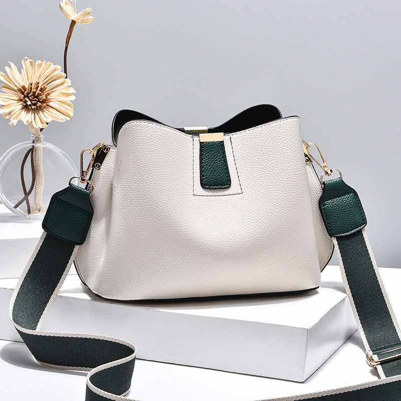 A bucket bag, bag, women's bag, new messenger bag, fashionable shoulder bag, large capacity, versatile and trendy - Mixbatch