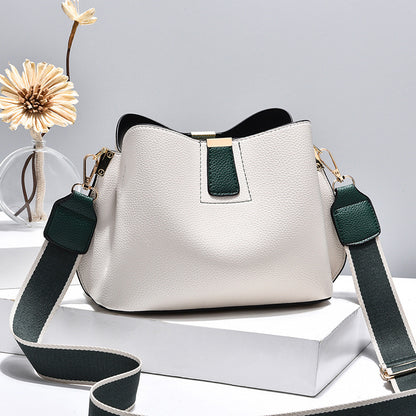 A bucket bag, bag, women's bag, new messenger bag, fashionable shoulder bag, large capacity, versatile and trendy - Mixbatch