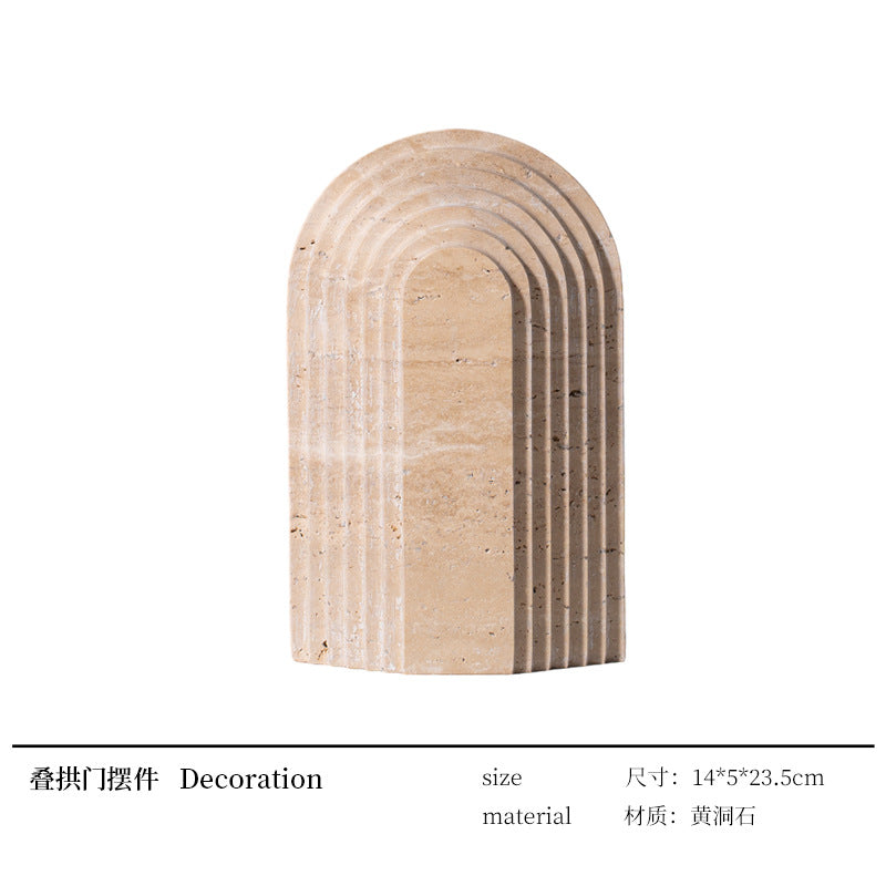 A geometric simulation travertine ornament