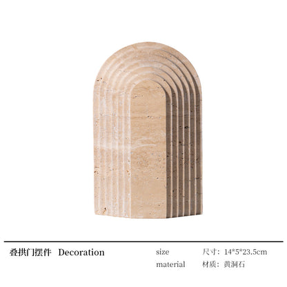 A geometric simulation travertine ornament