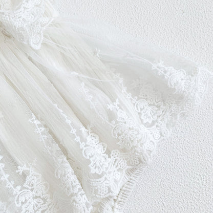 A baby clothes summer jumpsuit baby western lace bag fart clothes baby summer princess dress for 100 days - Mixbatch