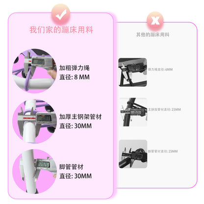 A 48 inch hexagonal trampoline indoor kids jumping trampoline with armrests commercial small fitness trampoline body bounce