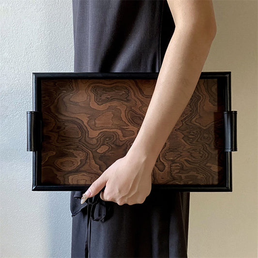 A volcanic grain tray wooden tray