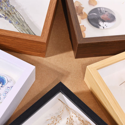 A MDF immortal flower hollow three-dimensional dried flower photo frame 3cm, rose specimen gift handmade ornament table photo frame
