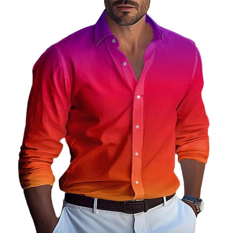 A long-sleeved shirt with gradual change of color
