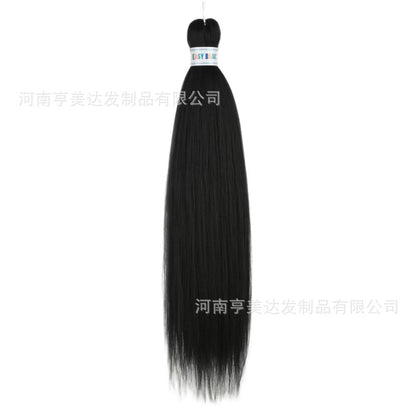 A EZ Color 26inch Women Chemical Fiber Long Straight Hair Large Easy Braided Hair Low Temperature Silk Long Straight Hair Wig - Mixbatch