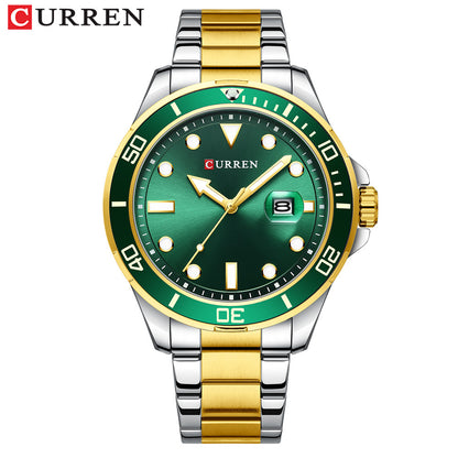 A Curren/Carrion 8388 Men's Watch, Waterproof Quartz Steel Strap Watch, Calendar Quartz watches