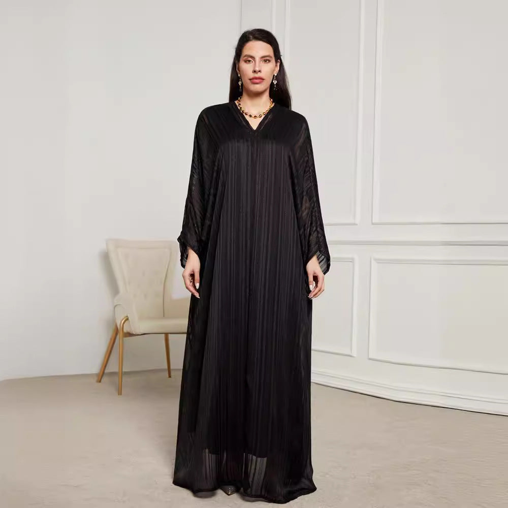 Cross-border supply 2024 new Middle East Dubai clothing AliExpress fashionable and elegant two-piece dress robe - Mixbatch