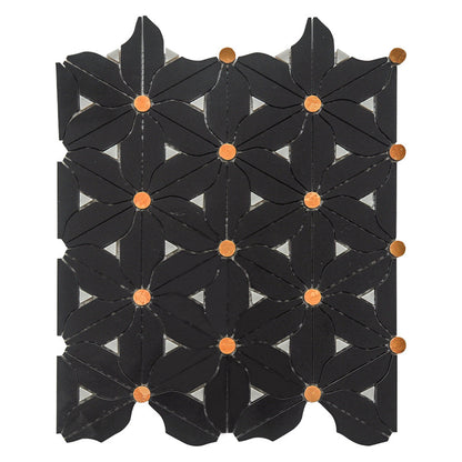 A metal stone mosaic wall tile