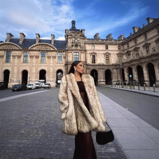 A faux fur coat