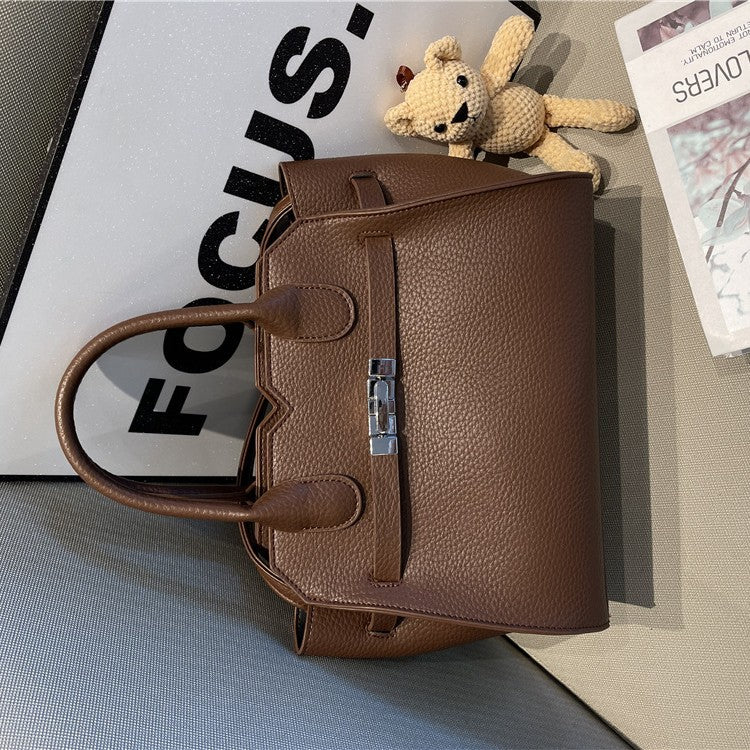 A simple premium platinum bag texture handbag large capacity Kelly bag women's new trendy fashion shoulder messenger bag