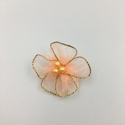 A Simulation plum blossom, flower with pearl snow yarn Phnom Penh snow yarn small flower ribbon flower shoe flower clothing flower wholesale - Mixbatch